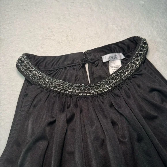 Vintage Cache Black Top with Metal Chain Embellishments - Picture 8 of 11